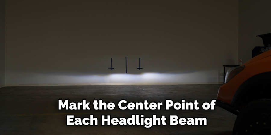 Mark the Center Point of Each Headlight Beam