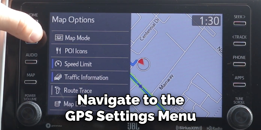 Navigate to the Gps Settings Menu