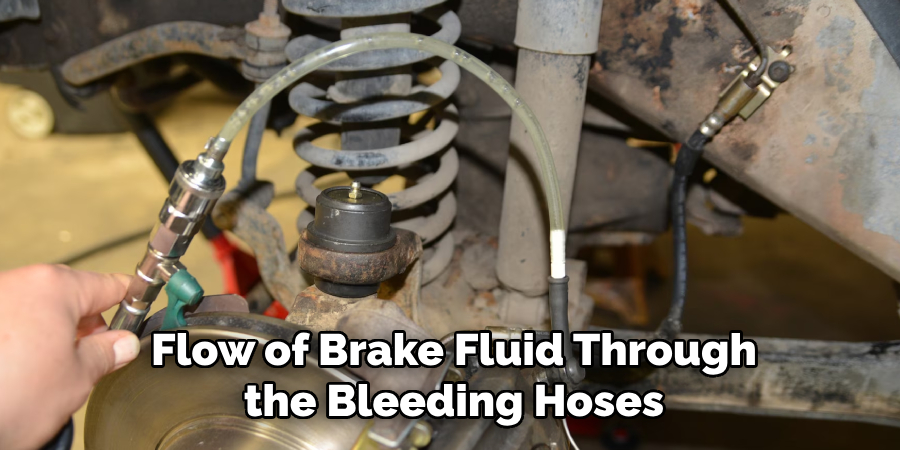 Flow of Brake Fluid Through the Bleeding Hoses
