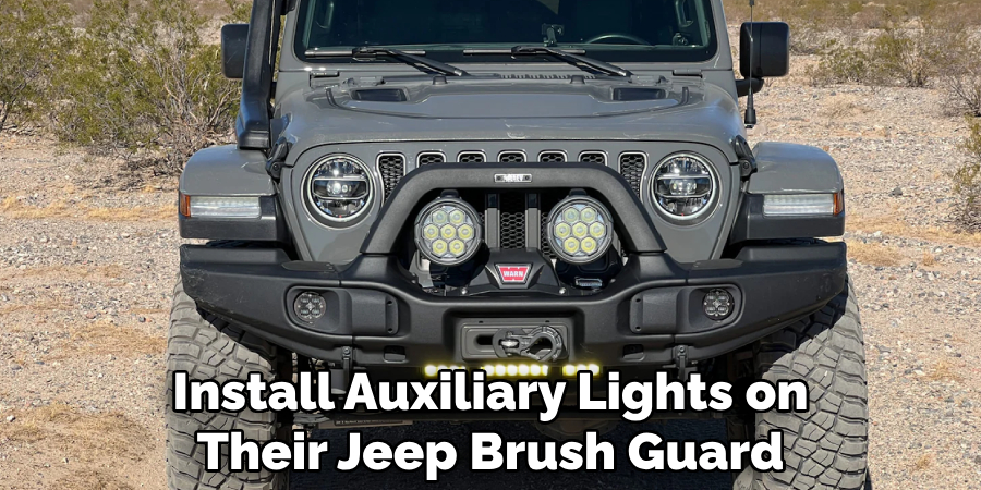 Install Auxiliary Lights on Their Jeep Brush Guard