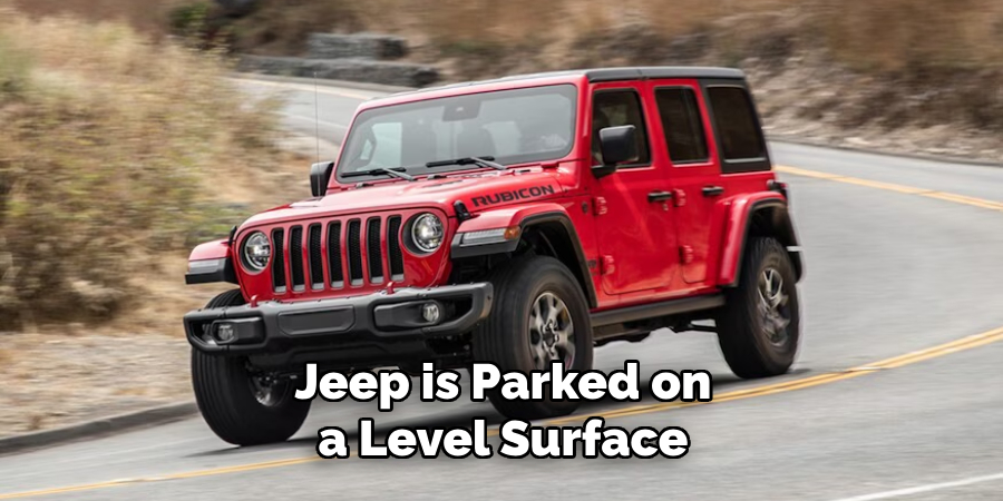 Jeep is Parked on a Level Surface