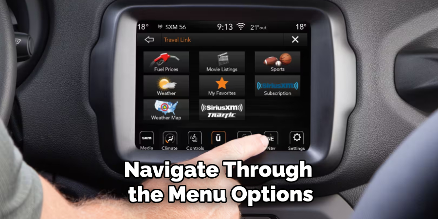 Navigate Through the Menu Options