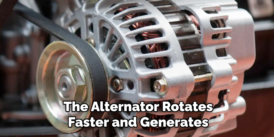 The Alternator Rotates Faster and Generates