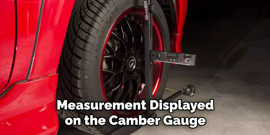 Measurement Displayed on the Camber Gauge